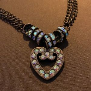New Boot Jewelry Copper Tone & Rhinestone Heart Western Country Fashion Costume